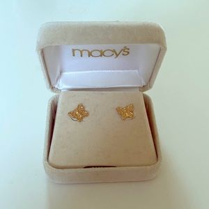 14KT Butterfly Stud Earrings
